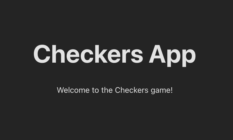 Screenshot of checkers app created by the workflow with title 'Welcome to the Checkers Game'